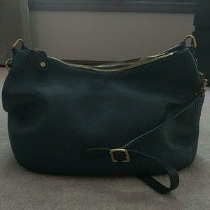 J. Crew Biennial Leather Hobo in Navy